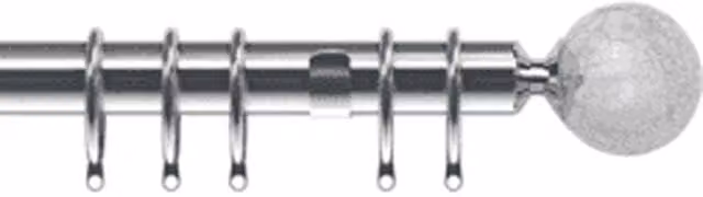 NewEdgeBlinds Silver Crystal End Chrome Metal Curtain Pole Set, Width: 120 cm