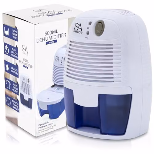 Tanness Portable Dehumidifier and Air Purifier, 500ml, White
