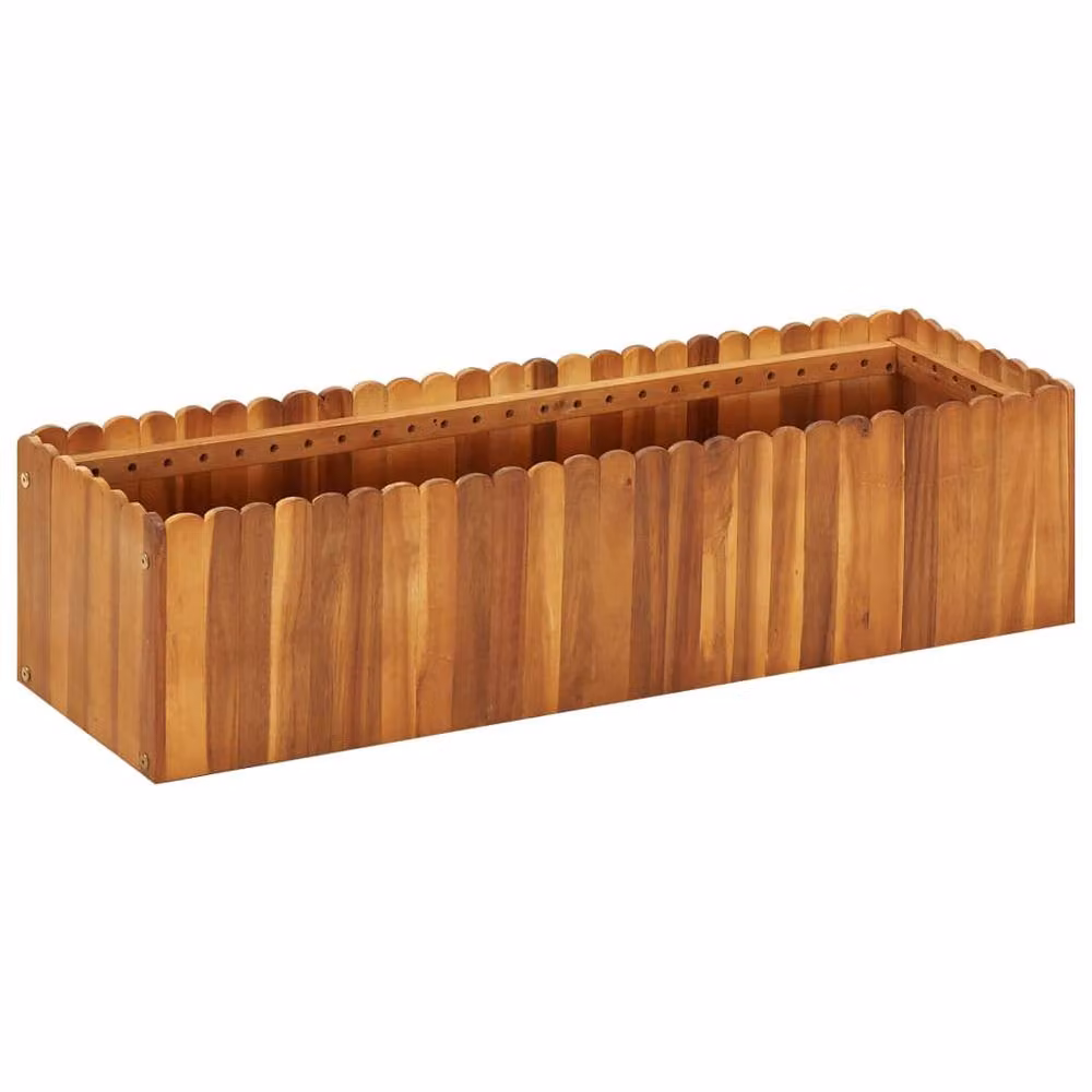 Berkfield Home Garden Raised Bed in Brown Solid Acacia Wood, W/D/H: 100 x 30 x 25 cm – 2