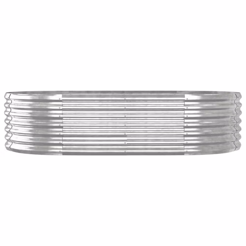 Berkfield Home Garden Powder-coated Steel Raised Bed in Silver, W/D/H: 152 x 80 x 36 cm – 3