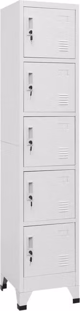 Berkfield Home Metal Locker Cabinet in Matt Light Grey, W/D/H: 38 x 40 x 180 cm