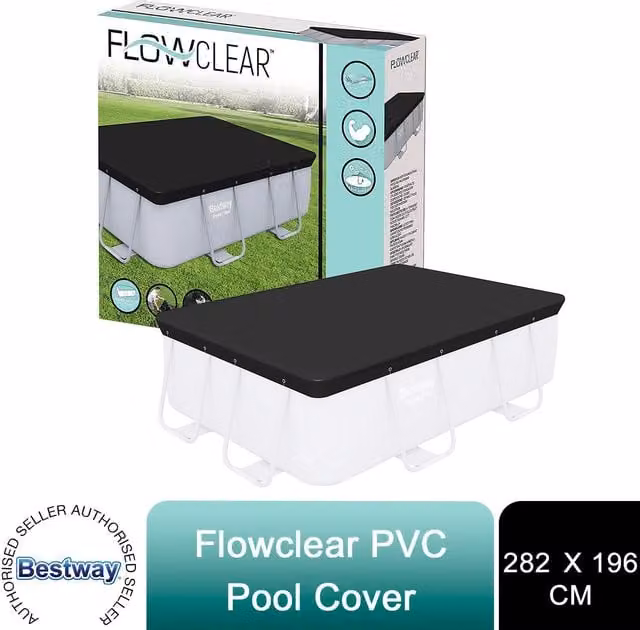 Bestway Flowclear Black PVC and Steel Rectangular Tarpaulin