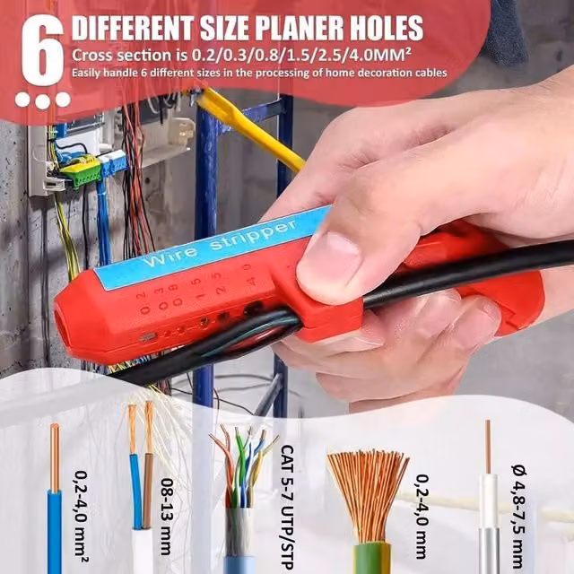 SPETLEK Electrical Cable Stripping Tool in Red, Length: 520 cm
