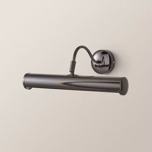 MiniSun Gemini Adjustable Black and Chrome Mains Powered Twin Picture Wall Light