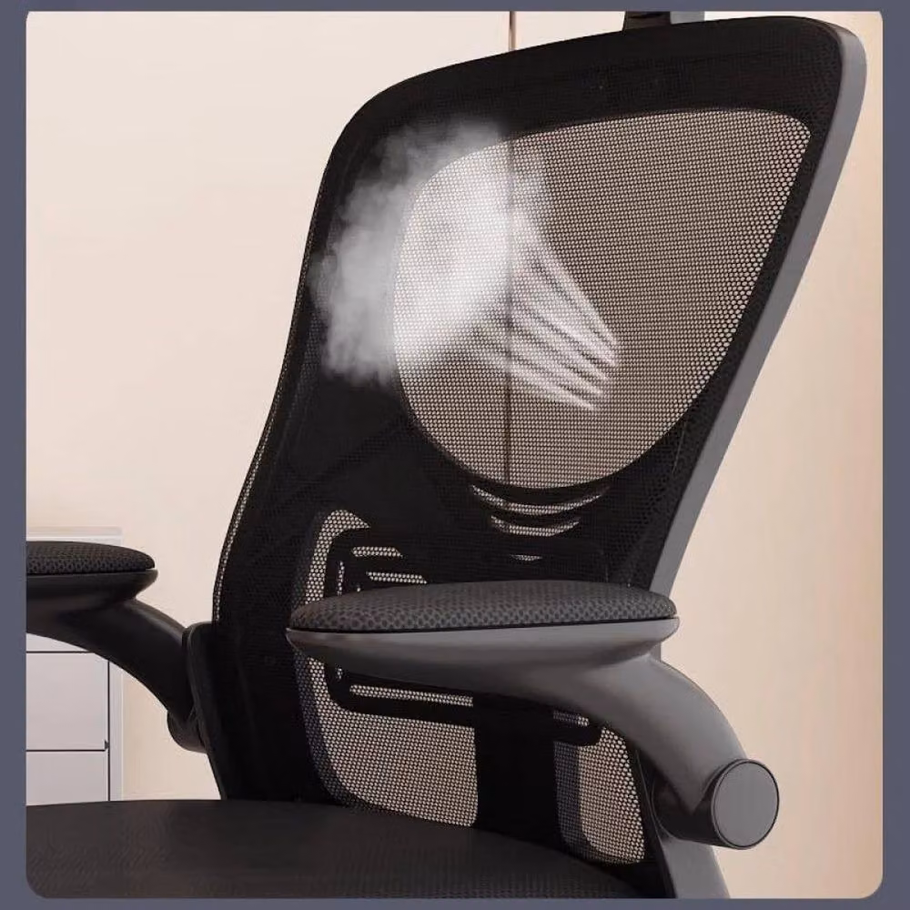 Havendro Ergonomic Home Office Desk Chair with Headrest and Armrests in Black Fabric – 3