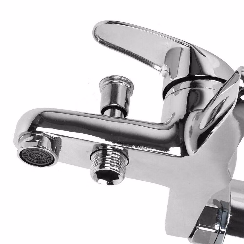 FLAVORA Luxury Chrome Bath Filler Tap and Shower Mixer Set in Silver, Wall Mounted, Single Lever – 2