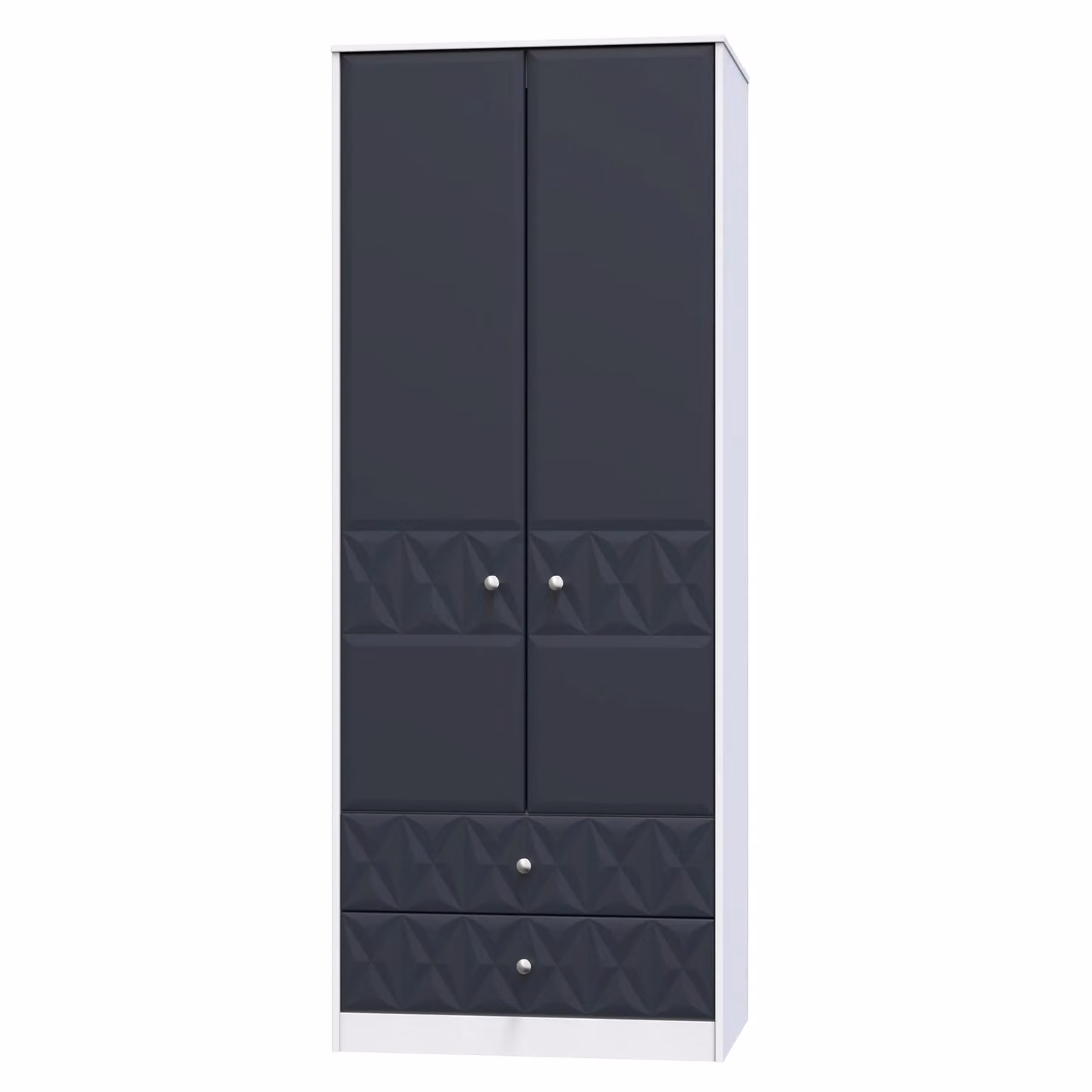 Ready Assembled 2 U Memphis Large 2 Door and 2 Drawer Wardrobe in Dark Blue – 2