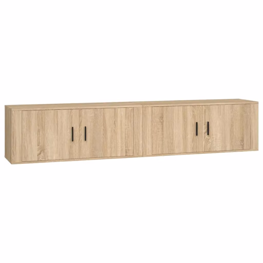 Berkfield Home Set of 2 Wall-mounted TV Cabinets in Sonoma Oak Brown, W: 100 cm, D: 34.5 cm, H: 40 cm – 2