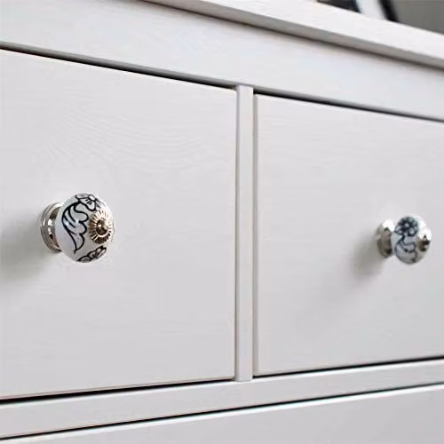 Nicola Spring Ceramic Cupboard and Drawer Knob in Black and White – 2