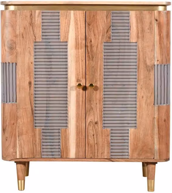 IH Design Duluth Acacia Wood 2 Door Sideboard in Natural Brown