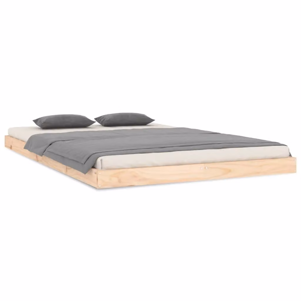 Berkfield Home Small Double Bed Frame in Brown Solid Pine, W/D/H: 120 x 200 cm – 2