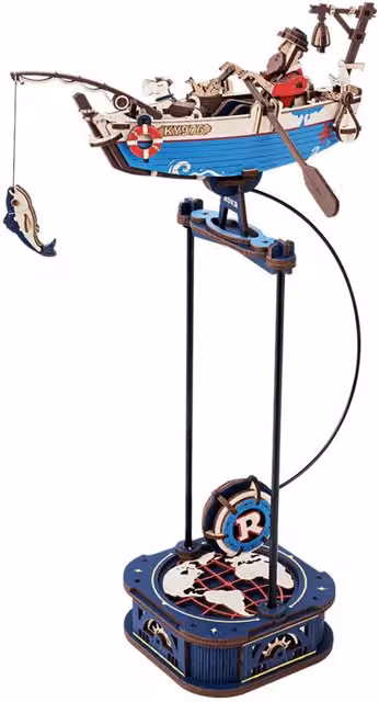 Syntego Ocean Fisher 3D Puzzle Building Block Kit in Blue and White