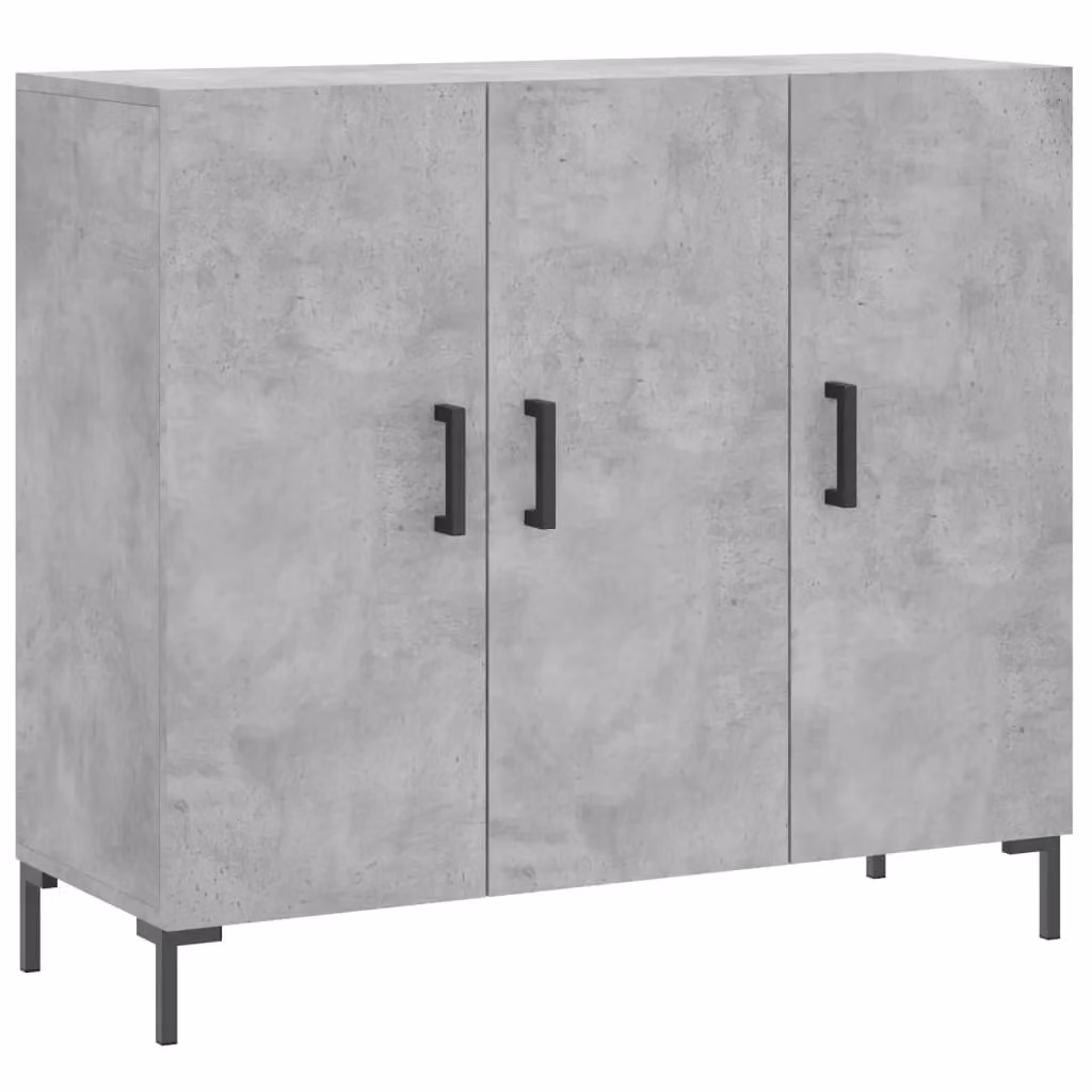 Berkfield Home Modern Sideboard in Concrete Grey, W/D/H: 90 x 34 x 80 cm – 2