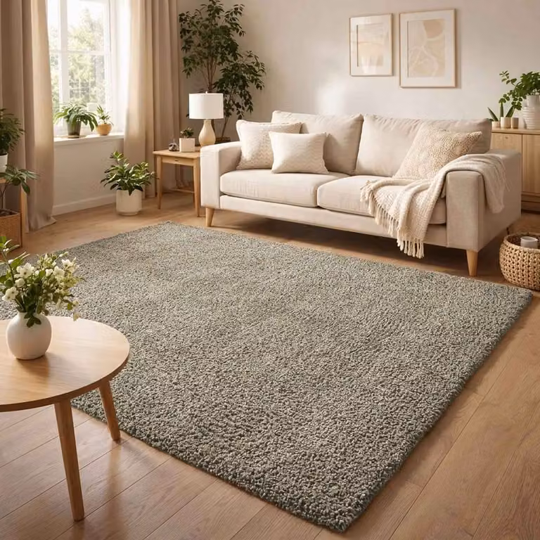 Desire Rugs Ainsley Modern Plain Shaggy Area Rug, Green, W: 120 cm, D: 170 cm