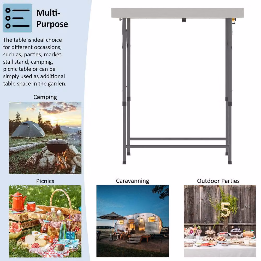 HD Designs Home Vida Folding Garden Table in White – 4