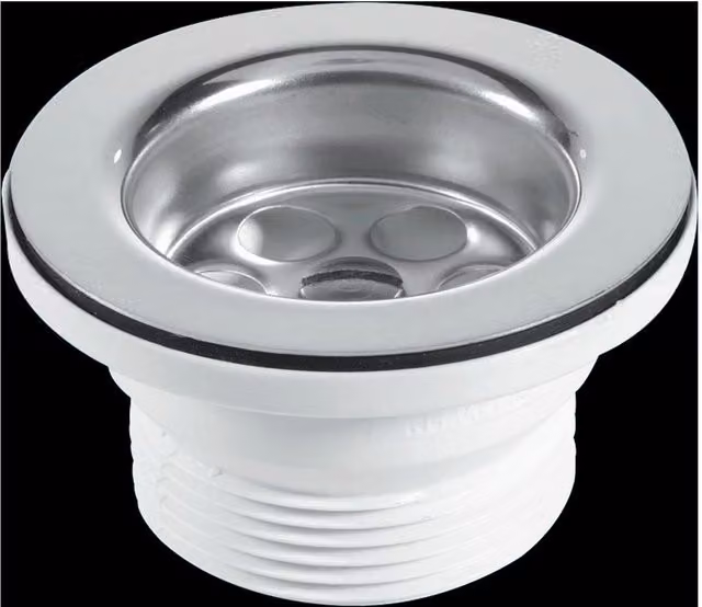 McAlpine BSW10PC Centre Pin Bath Waste with 1.5 inch Stainless Steel Flange in White and Black – 1