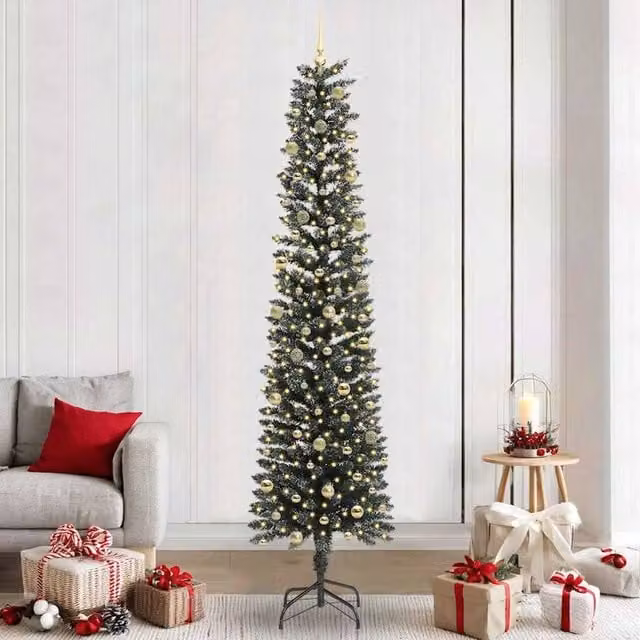 Berkfield Home Green Artificial Christmas Tree with 300 LEDs, W/D/H: 58 x 58 x 240 cm – 1