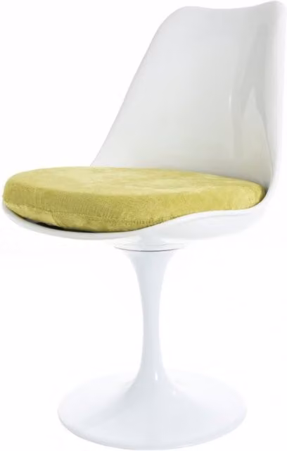 Fusion Living Modern White and Green Velvet Swivel Tulip Dining Chair