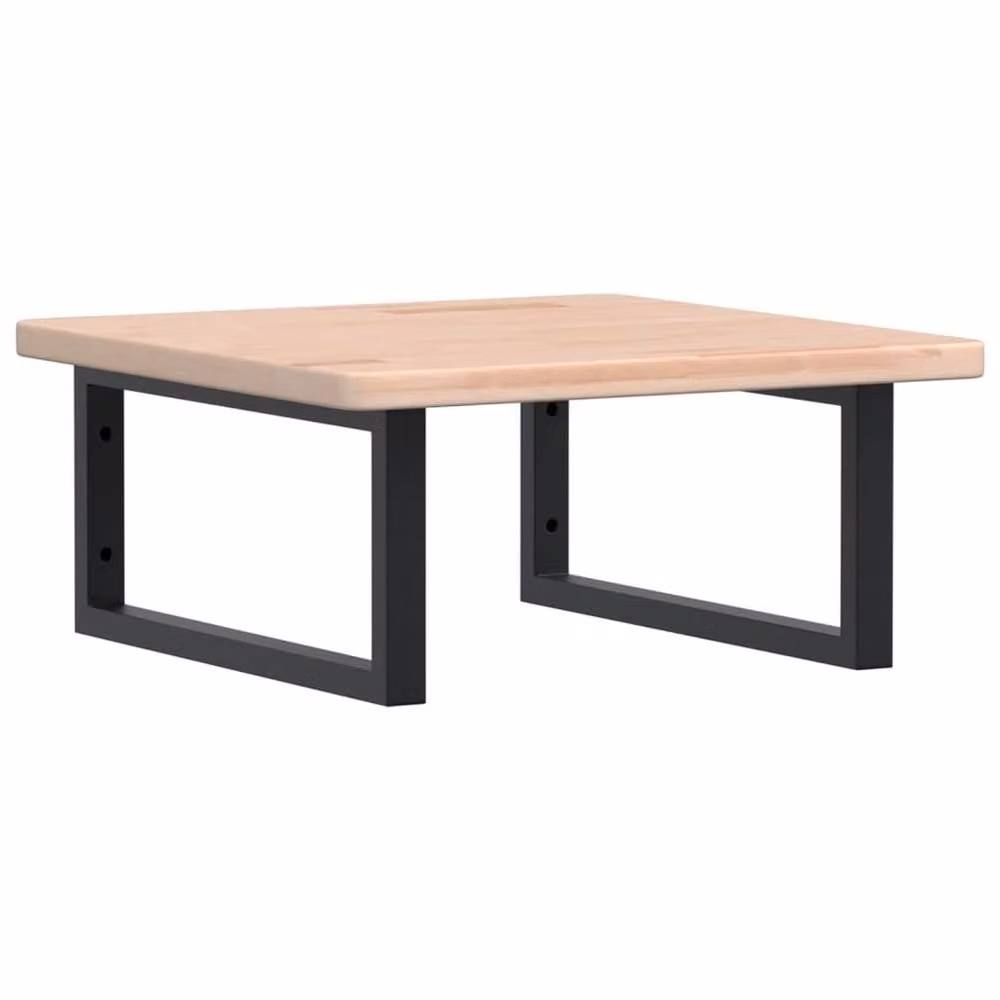 Berkfield Home Elegant Wall Mounted Basin Shelf in Light Oak and Black Steel