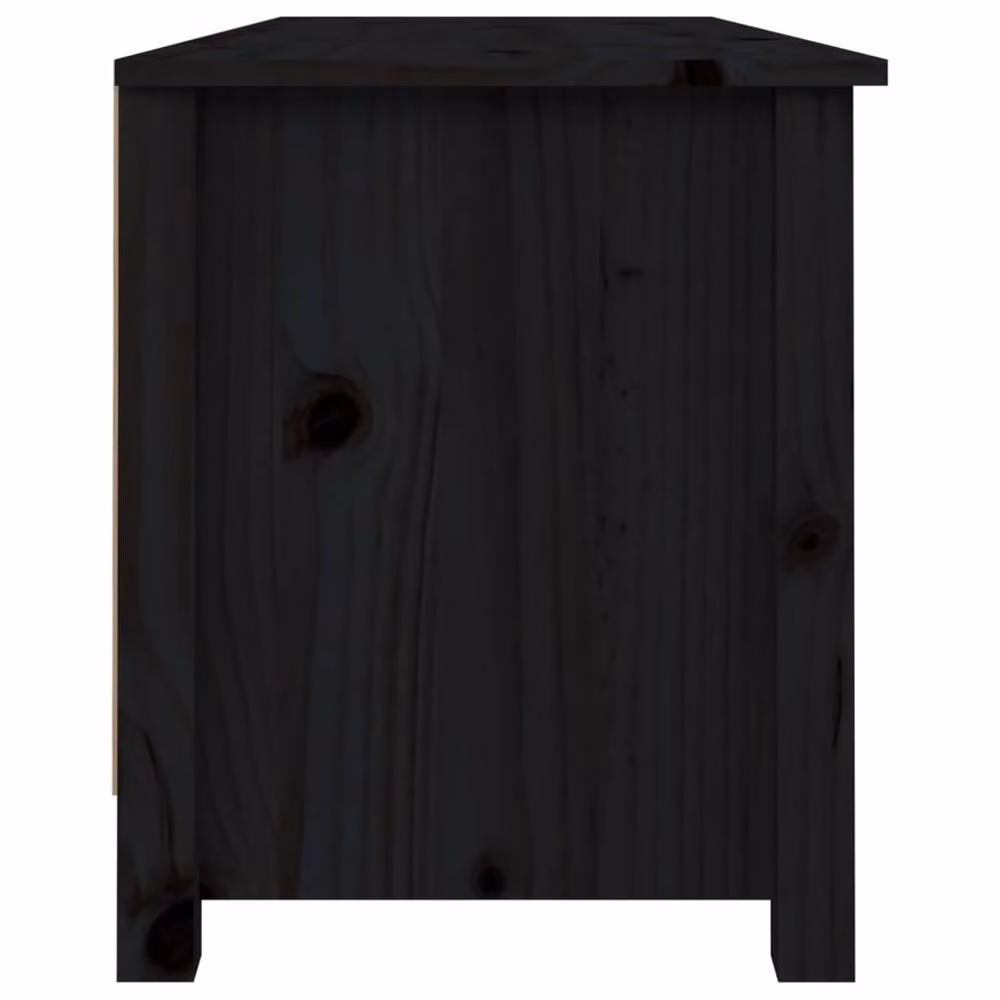 Berkfield Home Black Solid Pine Wood Shoe Bench W/D/H: 110 x 38 x 45.5 cm – 3