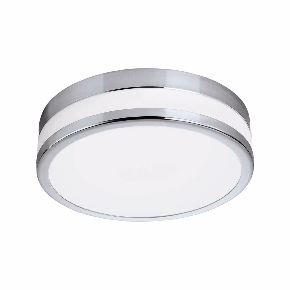 Eglo Palermo LED Bathroom Ceiling Light, Warm White 3000K, IP44, Chrome and Silver Glass – 2