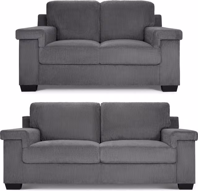 Bravich LTD Enzo Jumbo Corduroy Sofa in Grey with Adjustable Headrests and Removable Covers – 1