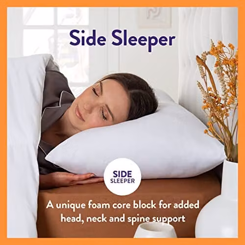 Slumberdown 4 Pack Climate Control Super Support Firm Side Sleeper Pillows in White, W/H: 74 x 48 cm – 5