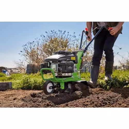 Draper Self-Propelled Petrol Tiller and Cultivator in Green, 161cc 4-Stroke 9HP Engine, Tilling Width: 56 cm, Tilling Depth: 26 cm – 2
