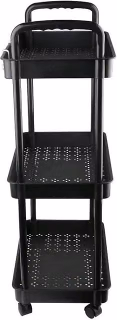 SPETLEK 3-Tier Fruit Trolley Basket Rack Kitchen Storage in Black – 1