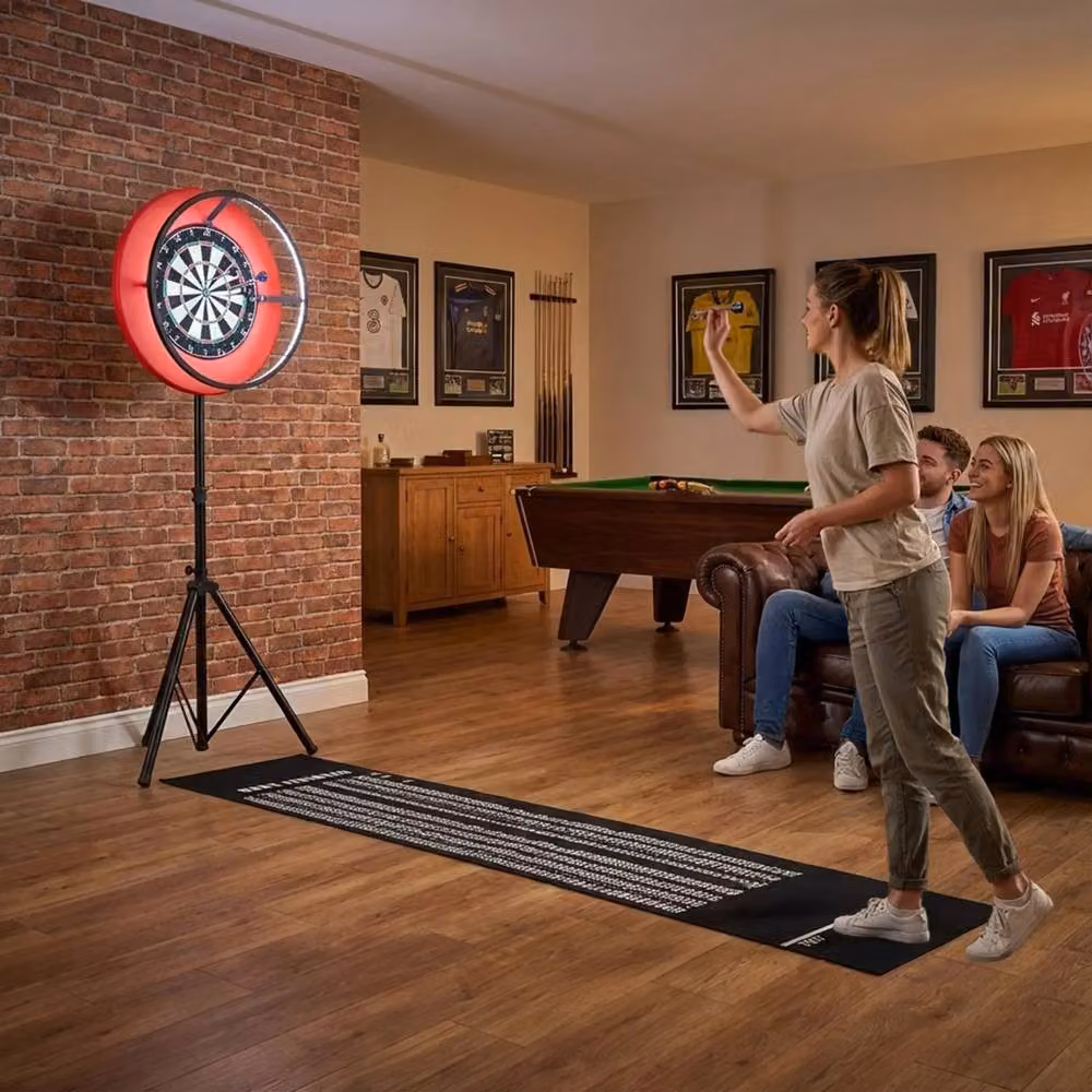 Monstershop 7-in-1 Grey Games Table with Darts Bundle and LED Light – 3