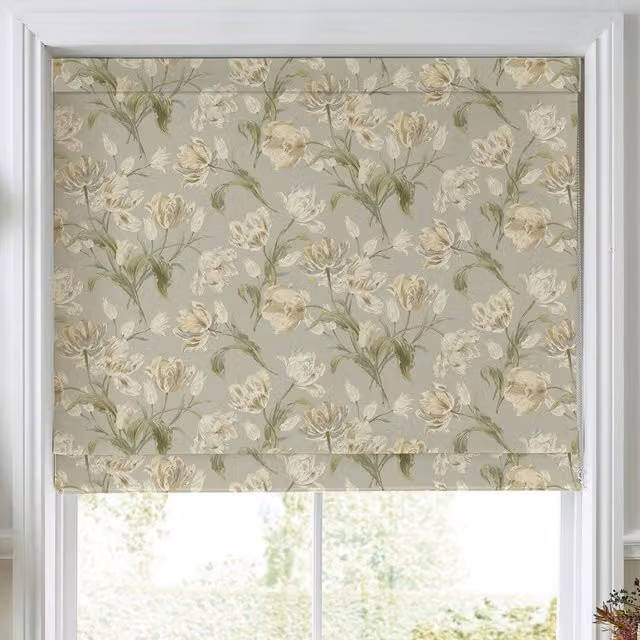 Laura Ashley Gosford Made To Measure Blackout Roman Blind in Sage Green