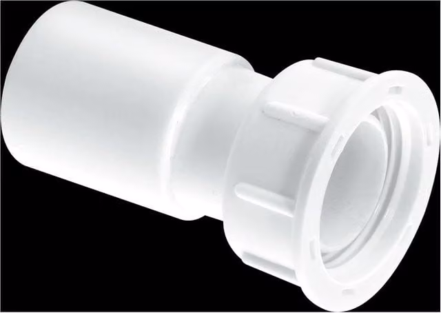 McAlpine R6A 1/2" Straight Female Overflow Coupling with Loose Nut in White