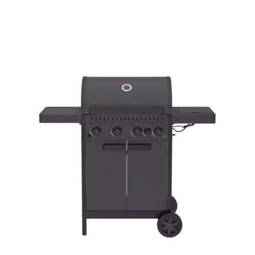 Charles Bentley Ottimo 350 4-Burner Gas BBQ in Grey with Side Burner, Cast-Iron Grids and Storage Cabinet, W/D/H: 123 x 58 x 110 cm – 2