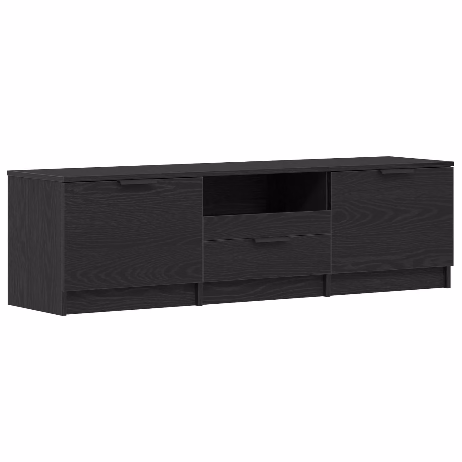 Berkfield Home Modern TV Cabinet in Black Oak, W/D/H: 140 x 35 x 40 cm – 2