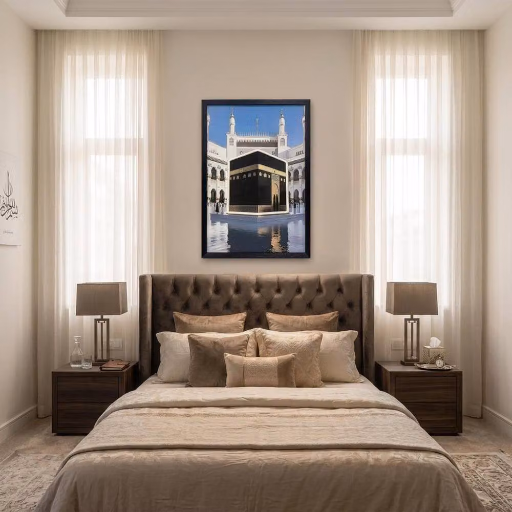 HOME LUXE INTERIOR Kaaba Neon LED Wall Art, Black, W: 40 cm, H: 40 cm – 3