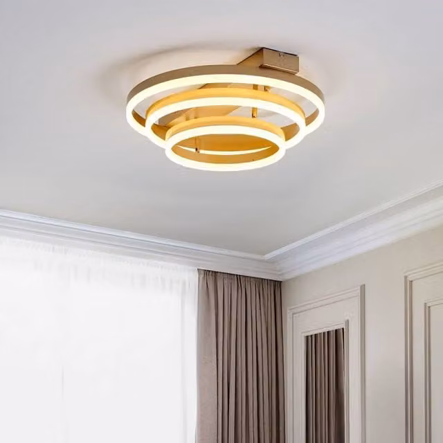 Wyld and Coco PS Round Modern LED Ceiling Lamp in Gold Aluminium – 1