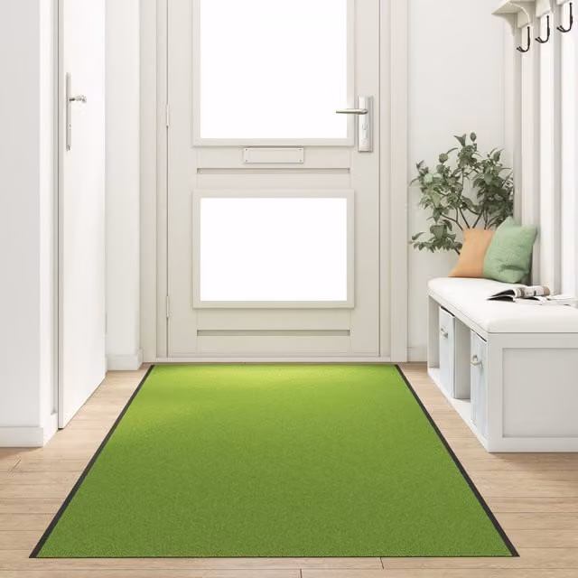 Berkfield Home Green Non-Slip Washable Polyamide Doormat W: 120 cm, D: 400 cm – 1
