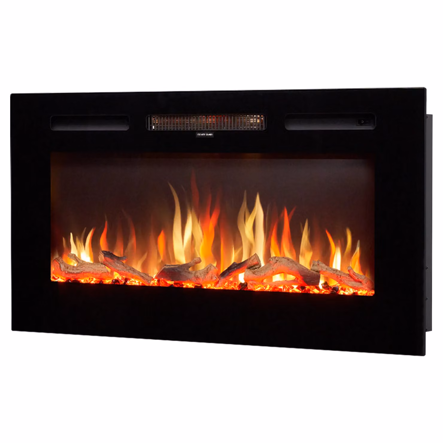 Adam Fires & Fireplaces Orlando 36 Inch Inset or Wall Mounted Electric Fire in Black and Grey – 2