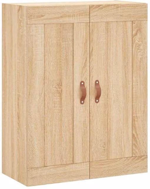 Berkfield Home Wall Mounted Sonoma Oak Cabinet in Beige, W/D/H: 69.5 x 34 x 90 cm