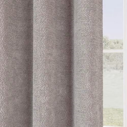 Enhanced Living Royale Boucle Grey Eyelet Curtains, Thermal and Sound Dampening, W: 168 cm, H: 137 cm – 2