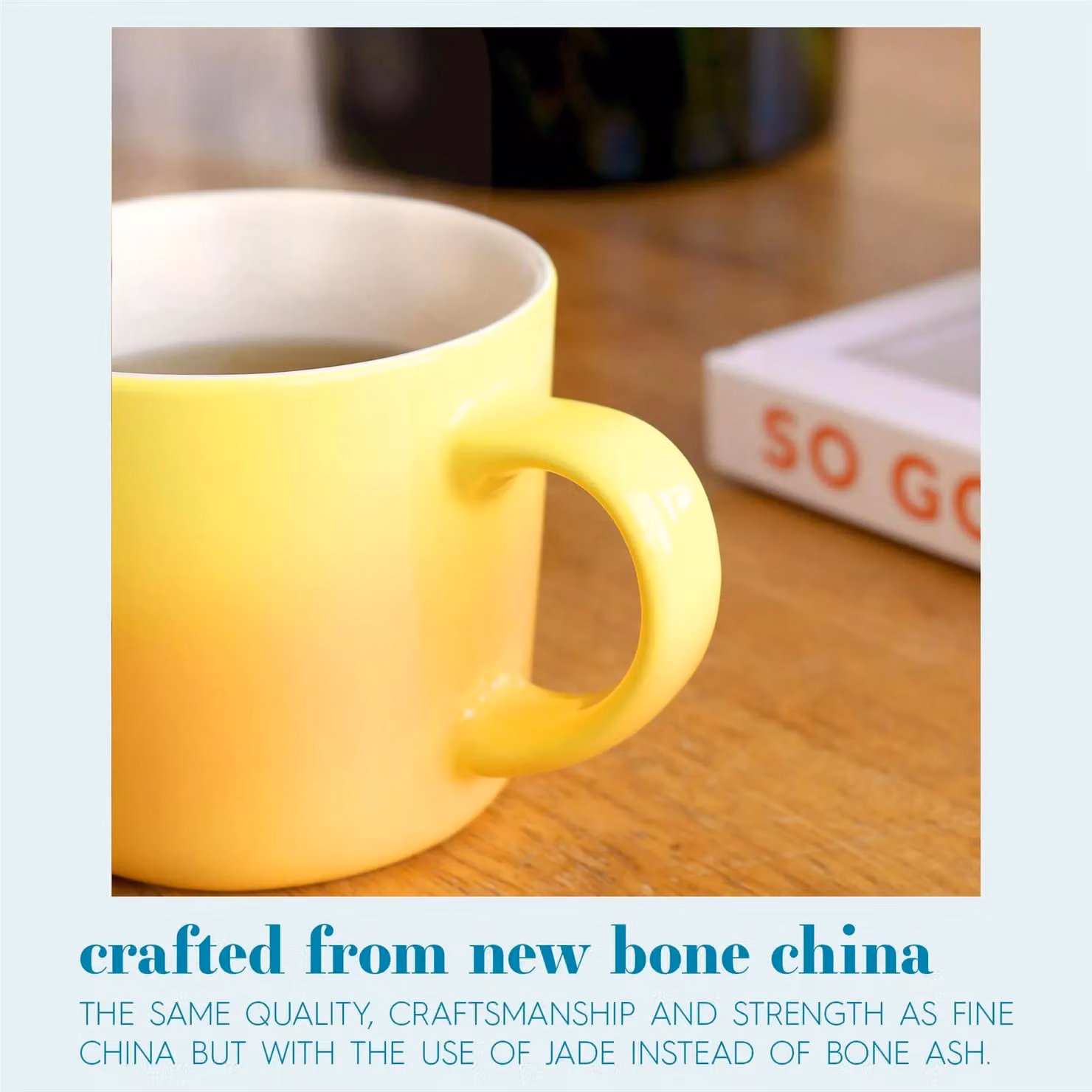 Argon Tableware Ombre Glazed New Bone China Coffee Mug, Yellow, 330ml – 2