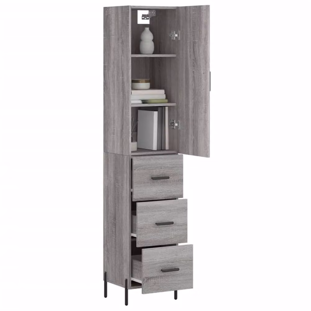 Berkfield Home Grey Sonoma Highboard W/D/H: 34.5 x 34.5 x 180 cm – 2