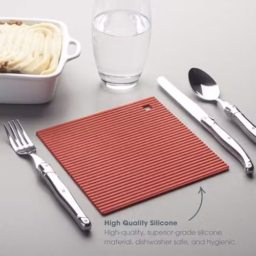 Zeal Silicone Square Hot Mat Trivet in Red, W/D/H: 18 x 18 x 0.4 cm – 4