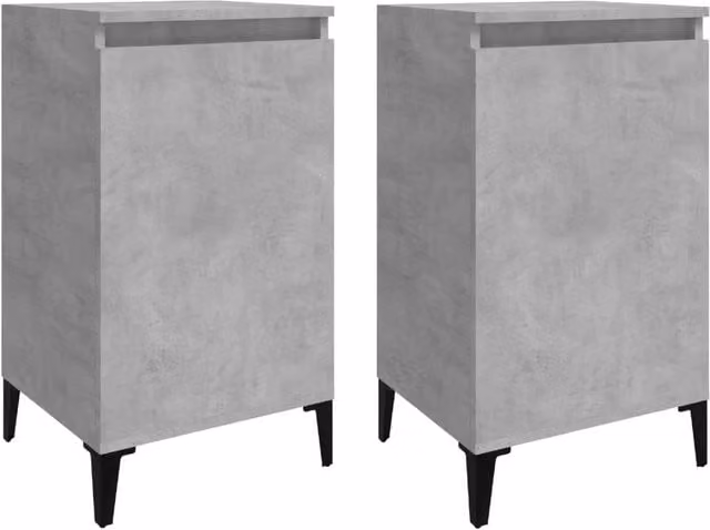 Berkfield Home Set of 2 Bedside Cabinets in Concrete Grey, W/D/H: 40 x 35 x 70 cm