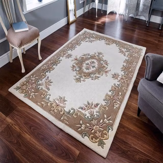 The Rug Shop UK Cream Floral Traditional Area Rug, W: 160 cm, L: 235 cm – 1