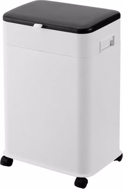 NESTLUNE 20 L Adjustable Mobile Kitchen Waste Bin with Flip Lid, White, H: 73 cm, W: 15 cm, D: 15 cm