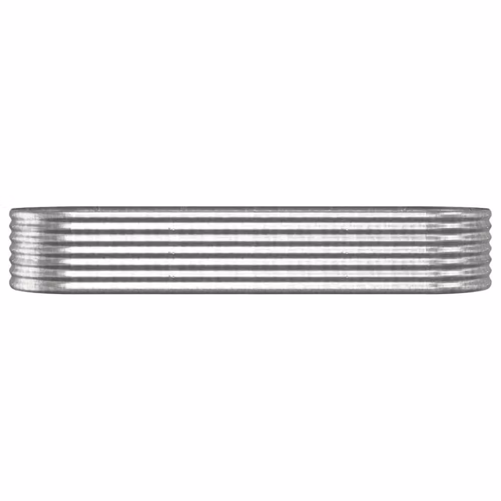 Berkfield Home Garden Powder-coated Steel Raised Bed in Silver, W/D/H: 224 x 80 x 36 cm – 3