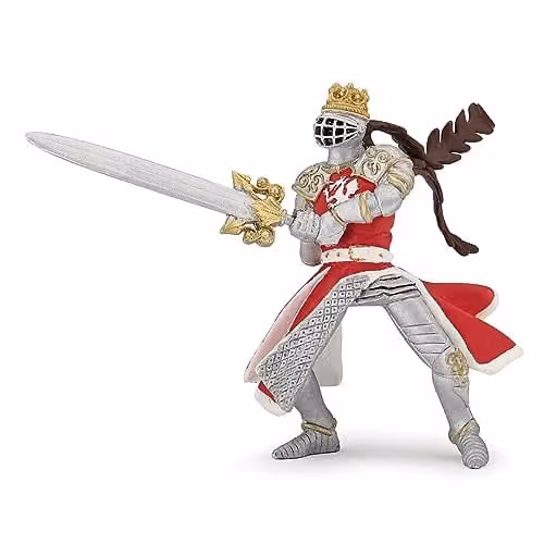 Papo Realistic King with Dragon and Sword Figure, Multicolour, W/D/H: 12 x 9 x 9.5 cm