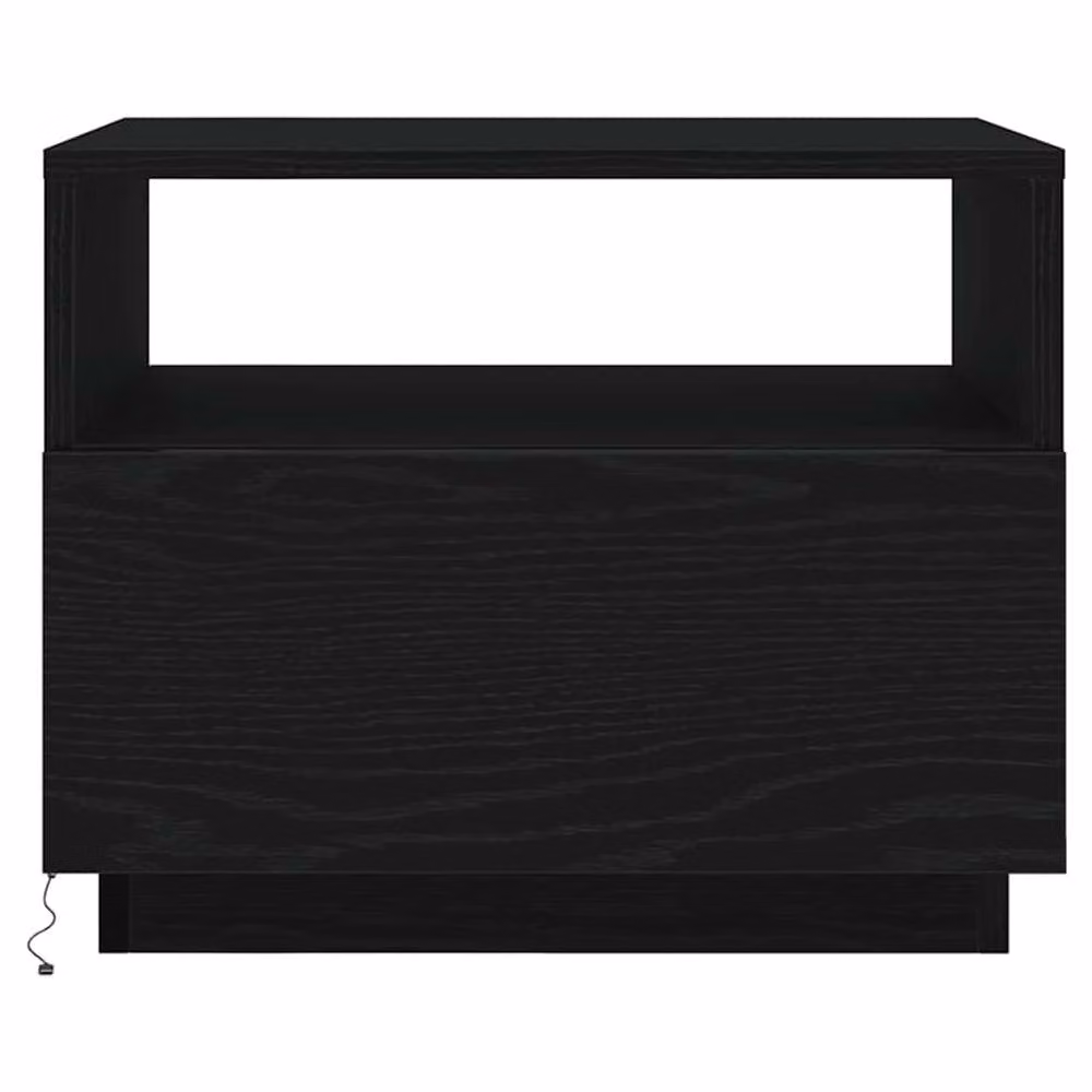 Berkfield Home Modern Black Oak Coffee Table with LED Lights W: 50 cm, D: 49 cm, H: 40 cm – 5