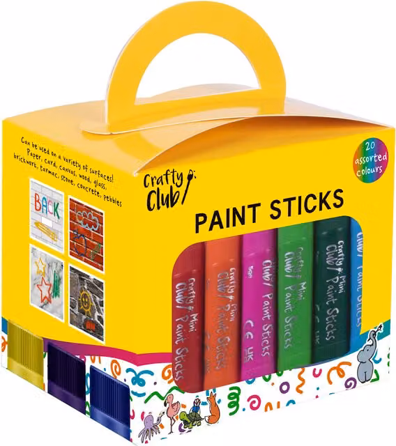 Crafty Club Multicolour Water Soluble Wax Paint Sticks for Children, 20 g